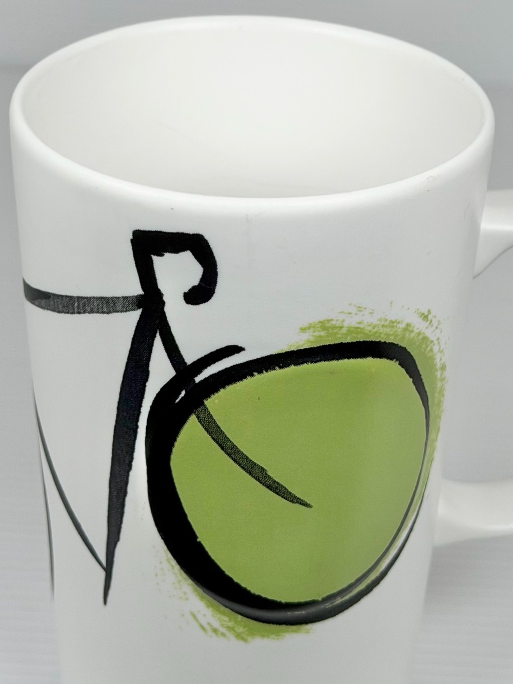 Starbucks 16 oz Bicycle Coffee Mug White Green Ceramic Cup - Picture 8 of 8